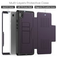 thumbnail image 3 of Business-Style Case for Samsung Galaxy Tab A9 (SM-X110) Tablet 8.7" (2023), Heavy-Duty Case with Magnetic Stand /Card Slots /Auto Sleep Wake Function, PU Leather Protective Classic Folio Cover, Purple, 3 of 7