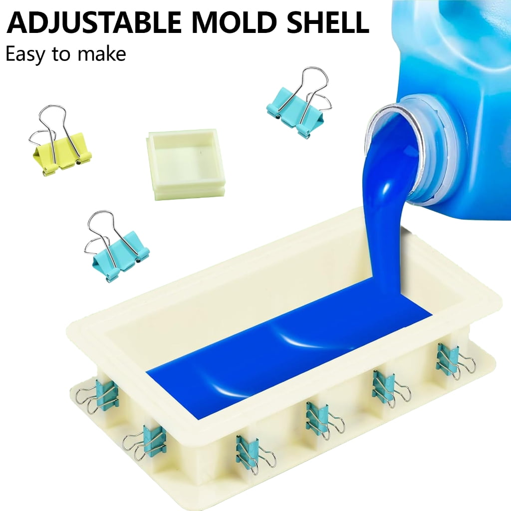 Oasiva Multipurpose Resins Casting Mold Housing Customizable Size Frames for Soap and Candle Making Kits with Binders Clip