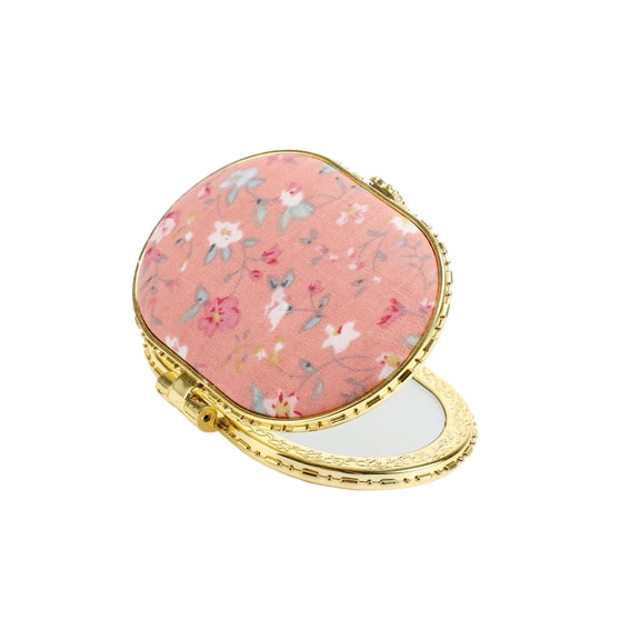 Vocoste Compact Mirror for Purses Flower Pocket Mirror Oval Mini Mirror Floral Small Mirror for Purse Pink