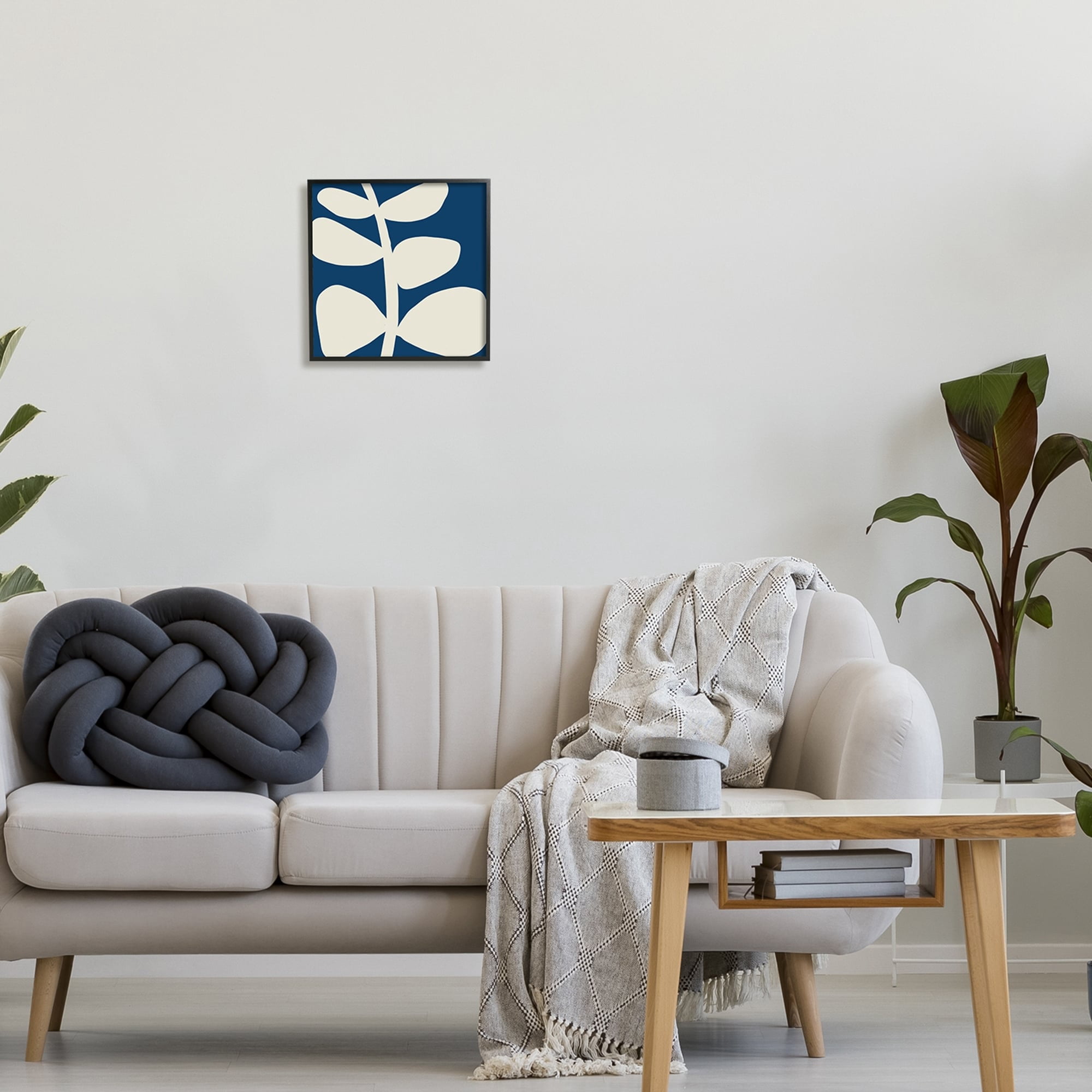 Stupell Industries Close Up Leaf Silhouette Bold Abstract Plant Botanicals Graphic Art Black Framed Art Print Wall Art, Design by Deborah Velasquez