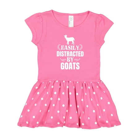 

Inktastic Easily Distracted by Goats Gift Toddler Girl Dress