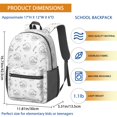 thumbnail image 3 of Sleeping Cat White Pattern 17" Waterproof Oxford School Backpacks for Teens, S-Shape Padded Straps, for School, Travel, Hiking, Camping, 3 of 5