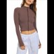thumbnail image 1 of Chaqueta Corta de Entrenamiento para Mujer, con Cremallera , Corte Ajustado, Ligera y con Aberturas para los Pulgares. Marrón XXL, 1 of 7