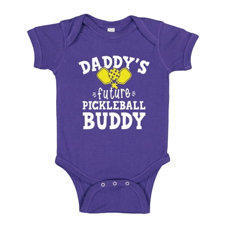

Daddy s Future Pickleball Buddy Baby Bodysuit One Piece NB Purple
