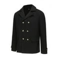 thumbnail image 6 of Mens British Trench Coat Vintage Windproof Notch Lapel Peacoat Double Breasted Jacket Coats For Men in Classic Design for Formal and Casual Occasions All Season,Black,L, 6 of 6