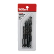 Hyper Tough 5-Piece1/4-inch Hex Shank Drill Bit Set, Black Oxide
