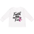 thumbnail image 3 of Inktastic Breast Cancer Awareness Faith over Fear with Pink Ribbon and Arrow Girls Long Sleeve Toddler T-Shirt, 3 of 5