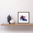 thumbnail image 2 of Skier Skiing Slope Freestyle Slalom Modern Bright Colourful Oil Paint Square Wooden Framed Wall Art Print Picture 8X8 Inch, 2 of 4
