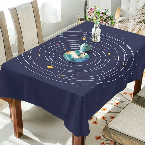 Yayeee Tablecloths 54" x 54" Rectangle Wrinkle Resistant Party Table Cover, Beige Cat Planet