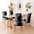 thumbnail image 5 of Black White Chair Slipcovers for Dining Room 4 Pack Woman Sexy Artistic Black and White Line Stretch Spandex Kitchen Chair Slipcovers Removable Washable Geometric Parsons Chair Cover, 5 of 5