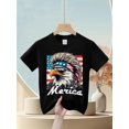 thumbnail image 1 of 4th Of July USA American 60s Novelty Awesome Graphic Kid TShirt Popular Kid T Shirts Trending Tops Tees for Kid, 1 of 4