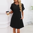 thumbnail image 6 of Wensltd Casual Sleepshirt for Women V Neck Plus Size Breathable Comfy Summer Short Sleeve Nightdress, 6 of 9