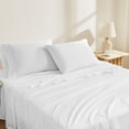 thumbnail image 4 of Bedsheet Set – Organic Cotton Percale Queen Bedding, 4-Piece Lightweight, Breathable, Soft & Cooling Sheets, White, By Purity Home, 4 of 9