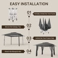 thumbnail image 3 of 11x11ft Pop Up Outdoor Gazebo,Asofer Patio Canopy Tent with Mosquito Netting for Backyard Patio, Gray, 3 of 8