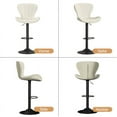 thumbnail image 3 of Fijinhom Modern Adjustable Bar Stools Set of 2 - Swivel Counter Height Stools with PU Leather Upholstery and Footrest for Kitchen Island and Home Bar, 3 of 6