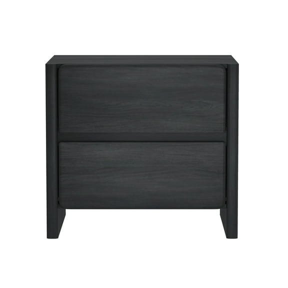 Linda Modern 24" Nightstand in Charcoal Grey (2-Drawer)