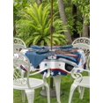 thumbnail image 3 of Outdoor Tablecloth with Umbrella Hole for Patio/Picnic/Party/Camping, Independence Day Truck Waterproof Table Cloth Round Cover Washable, Vintage Star Firework 4th of July (Dia 54"), 3 of 9