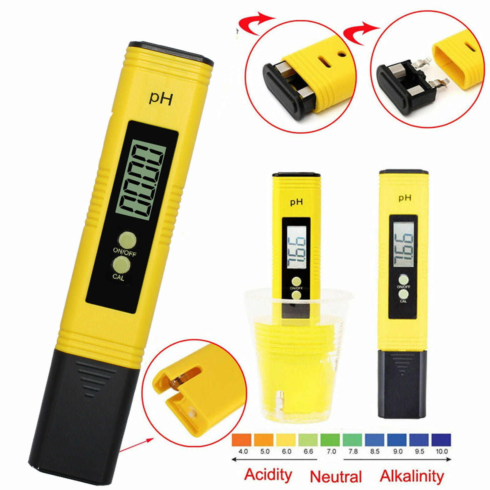 Digital PH Meter LCD Display Digital Water PH Tester Meter with ATC for M3C5