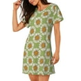 thumbnail image 2 of Gukieu Daisies Flowers Print Women's Nightgown, A-line Round Neck Short-sleeved Nightgown Pajamas Home Wear Suitable for Home and Outing, 2 of 6