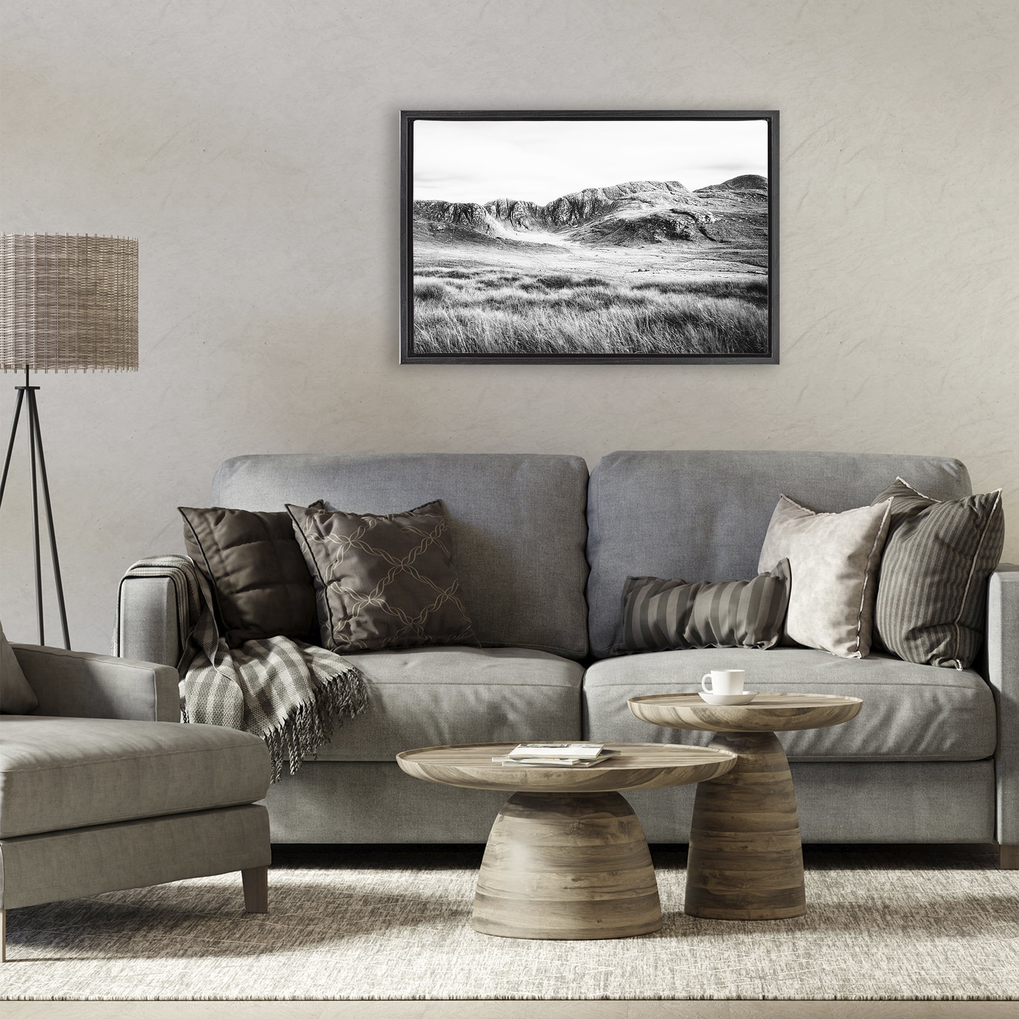 Stupell Industries Magnificent Countryside View Black Framed Floater Canvas Wall Art, design by Andy Amos