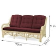thumbnail image 2 of Malibu Lounge Three-Seater Sofa Natural Rattan Wicker Handmade Design with Dark Brown Cushions, Natural Color, 2 of 7