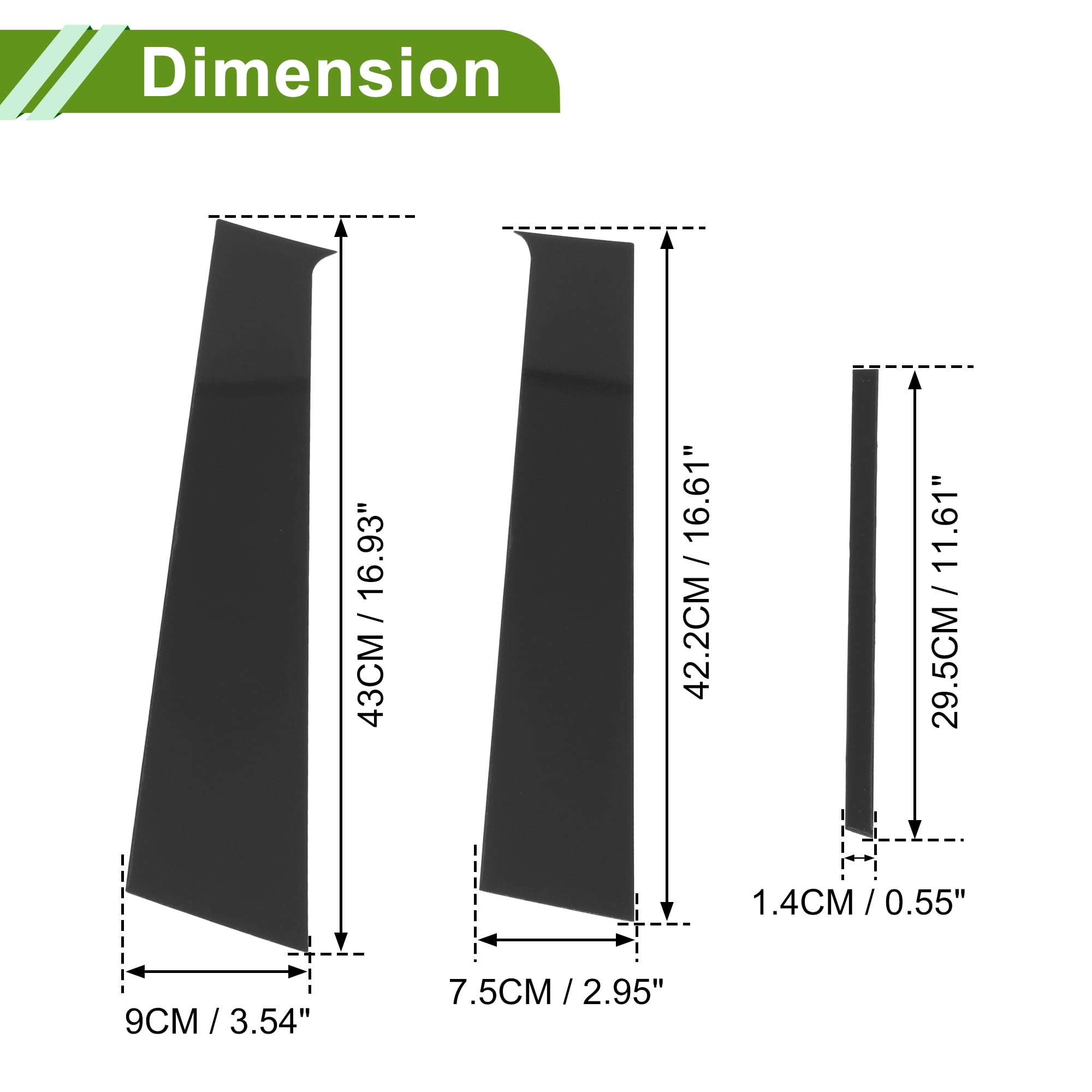 Unique Bargains 6Pcs Window Trim For Nissan Versa Almera Sunny 2010-2019 Black