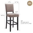 thumbnail image 4 of Leick Favorite Finds Wood Upholstered Back Bar Stool Set of 2 in Black/Gray, 4 of 13