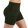 thumbnail image 2 of Wyobmus Womens Biker Shorts With Phone Pockets Slim Fit Soft High Waisted Yoga Shorts Stretch Tummy Control Workout Gym Shorts S-2X B-Olive Green, 2 of 6
