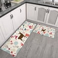 thumbnail image 2 of Multicolor Christmas Deer Pattern Kitchen Rugs Sets Of 2,Anti Fatigue Kitchen Mat Rugs Non Slip Washable,Decorative Kitchen Floor Mats for Kitchen,Sink,Laundry,17"x30"+17"x47", 2 of 7