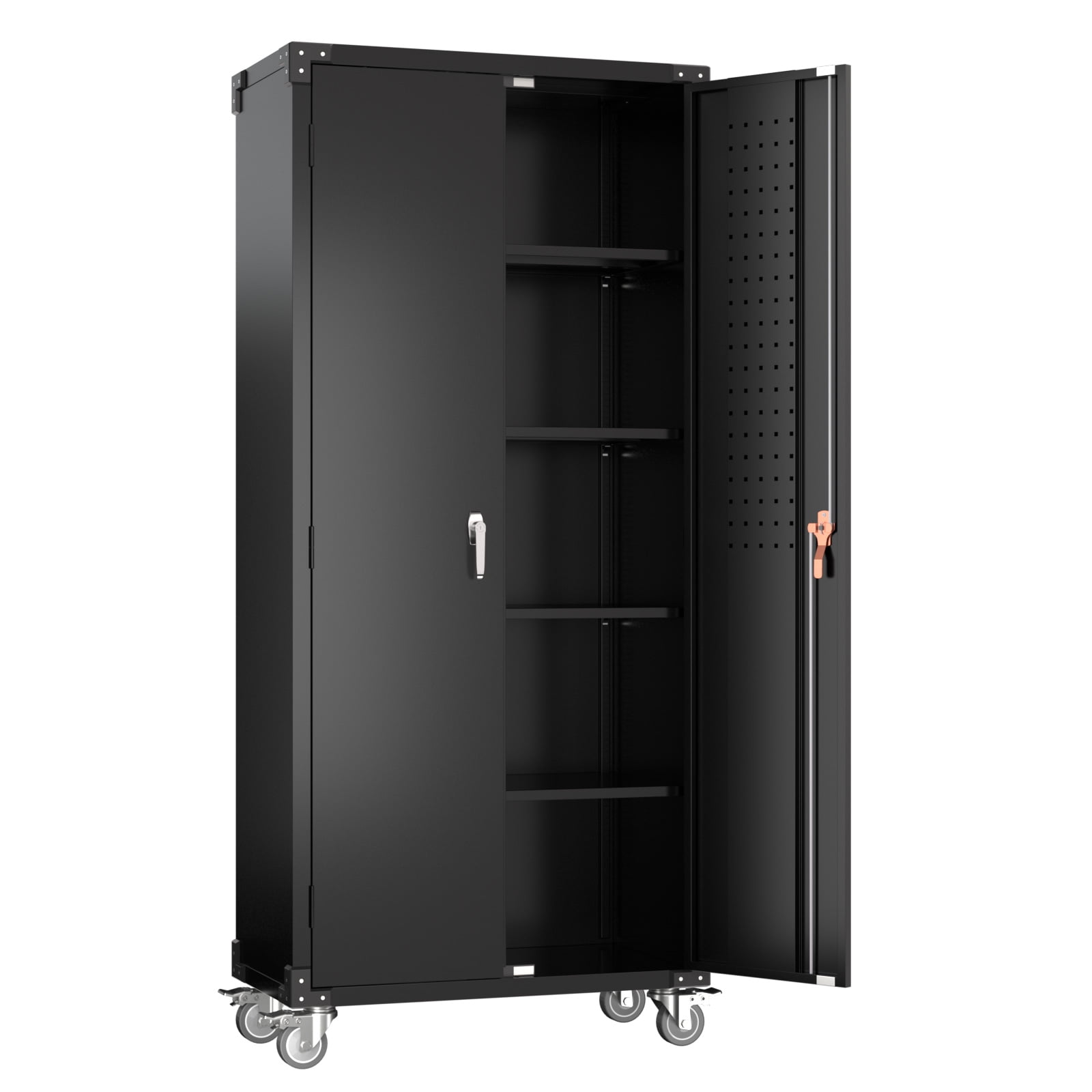 JAORD Metal Storage with Wheels,72 Inch Lockable Storage