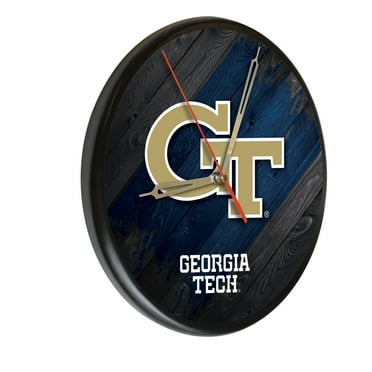 Georgia Tech 13" Solid Wood Clock