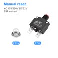 thumbnail image 3 of Unique Bargains Circuit Overload Protector 25A AC125/250V DC32V Push Button Thermal Circuit Breaker with Waterproof Caps 2pcs, 3 of 5