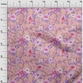 thumbnail image 2 of oneOone Viscose Chiffon Fabric Watercolor Leaves & Peony Floral Fabric Prints By Yard 42 Inch Wide, 2 of 4