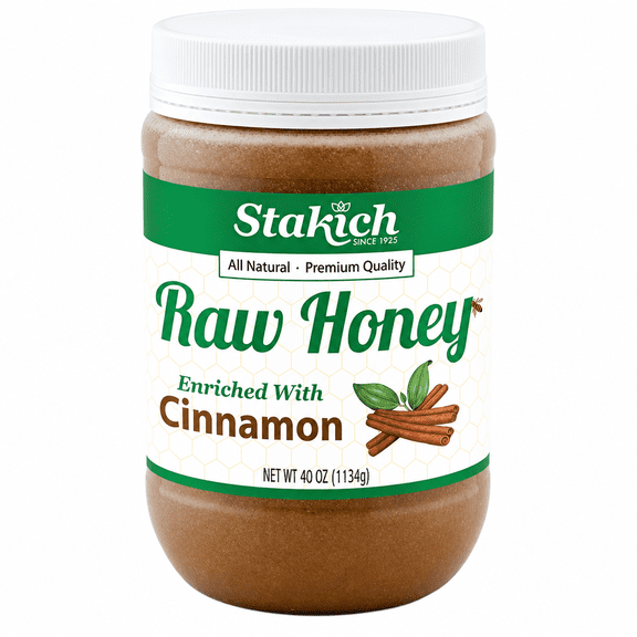 Stakich Cinnamon Enriched Raw Honey, 2.5 Lb