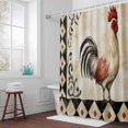 thumbnail image 5 of Rooster Floral Fabric Shower Curtain White Black Plaid Washable Shower Curtains for Bathroom, Waterproof Bath Curtain with Hooks Home Decor 36x72in, 5 of 8