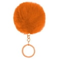 thumbnail image 4 of Fuzzy Ball Keychain Supple Comfortable Lovely Key Rings Adorable Practical Key Chains Women for Children Adults Elderly Students Orange 9cm, 4 of 8