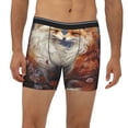 thumbnail image 2 of Xecao Romantic Flower Fox Couple Print Boxer Briefs for Men's Stretch Moisture-Wicking Underwear, Mid-Rise Classics breathable fabric, 2 of 7