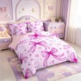 thumbnail image 2 of Manfei Coquette Bowknot 7-Piece Twin Bedding,Pink Loves Pattern Bedding Comforter Set,Pink Reversible, 2 of 7