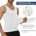 thumbnail image 4 of LALAMELON 2 Pack Mens Compression Body Shaper Tummy Control Vest Sleeveless Undershirt Gynecomastia Shapewear for Men, 4 of 5