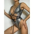 thumbnail image 4 of USSUMA Women's Swimwear One Piece Swimsuit Swim Suit Comfy Womens Fashion for Casual Silver up to 45% off, 4 of 6