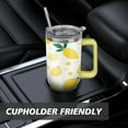 thumbnail image 7 of Cup with Handle and Straws 40 oz Vacuum Insulated Lemon Travel Cup Birthday Present for Women Girls Daughter Mom Gifts for Him/Her Coffee Mugs, 7 of 7