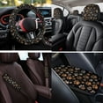 thumbnail image 4 of HUIACONG Dog Paw Print Car Seat Covers Full Set for Women 14 Pcs Cute Car Accessories Interior Including Steering Wheel Cover Armrest Cover Seat Belt Pads Headrest Covers Coasters Keychain, 4 of 8