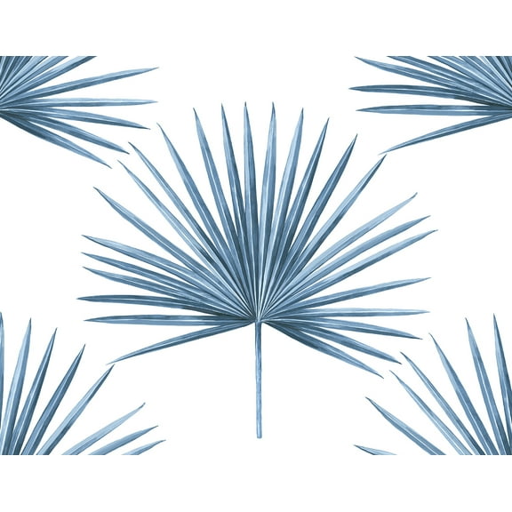 Harry & Grace Coastal Blue Pacific Palm Peel and Stick Wallpaper