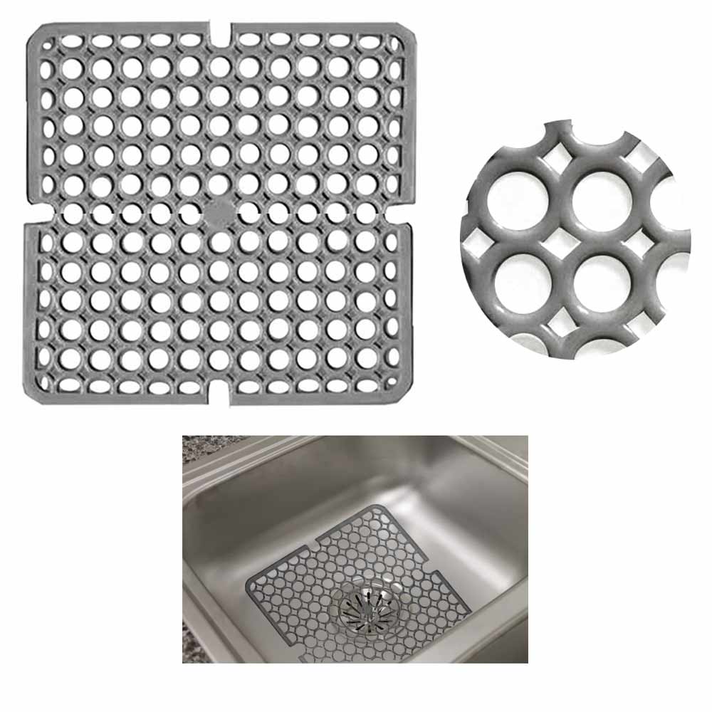 1Pc Grey Kitchen Sink Mat Pad Protector Mesh 11" x 11" NonSlip