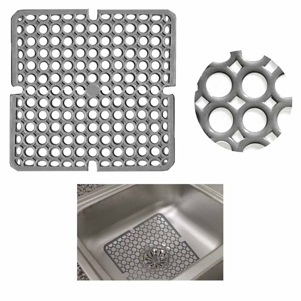 1Pc Grey Kitchen Sink Mat Pad Protector Mesh 11" x 11" NonSlip