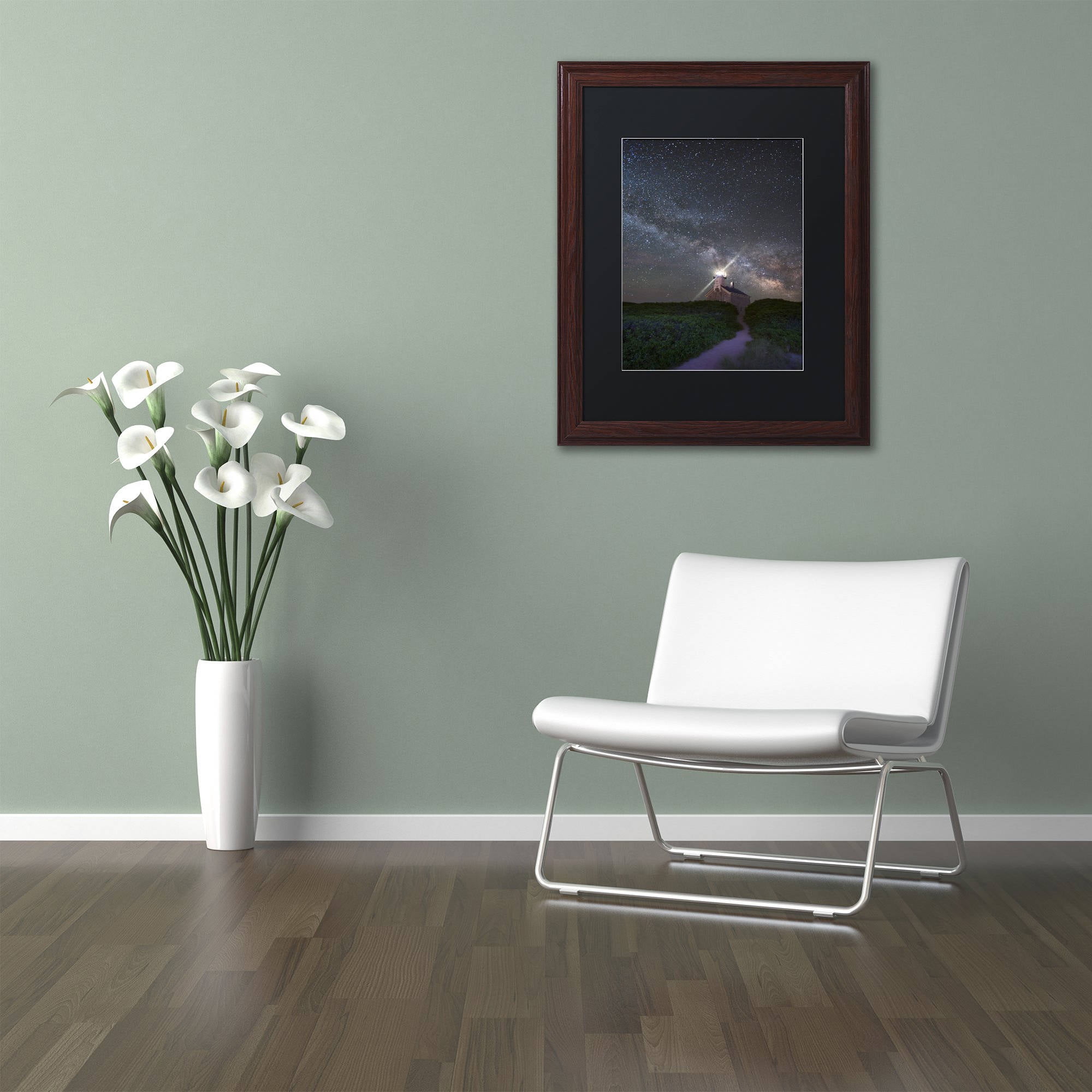 Trademark Fine Art "Follow the Light" Canvas Art by Michael Blanchette Photography Black Matte, Wood Frame