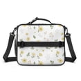 thumbnail image 2 of Pioneer Flower Floral Print Pattern Insulated Lunch Bag with Shoulder Strap and Bottle Holder,Bento School Lunch Bag Box,11x9.5x3.5 Inches, 2 of 5