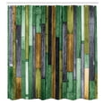 thumbnail image 2 of Ambesonne Wooden Print Shower Curtain, Grunge Rustic Print, 69"Wx70"L, Dimgray Khaki, 2 of 4