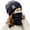 Navy, variant on Luxalzxs Womens Winter Warm Elastic Soft Ear Protection Knitted Scarf Hat Set Fleece Lined Neck Warmer Beanie Hat Set