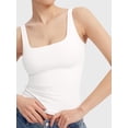 thumbnail image 6 of Women'S Tank Top Fitted Square Neck Casual Basic Summer Tank Sleeveless Tops White M, 6 of 8